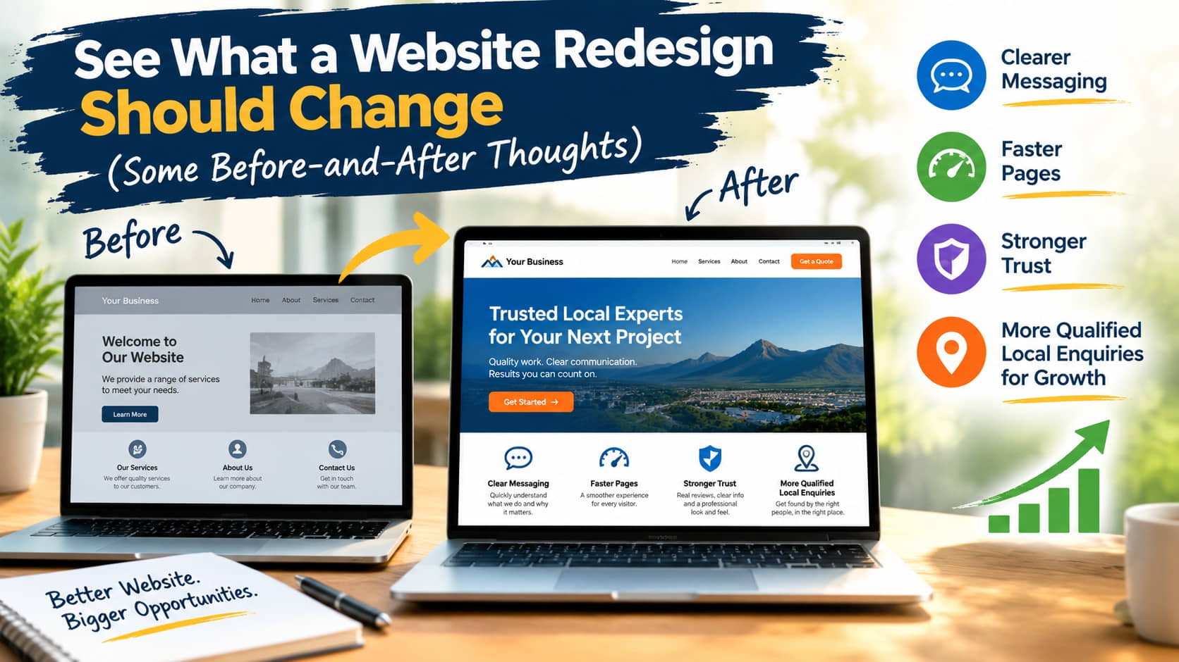 Website Redesign Before and After - What to think about, what to look for